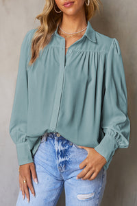 Gathered Detail Puff Sleeve Shirt